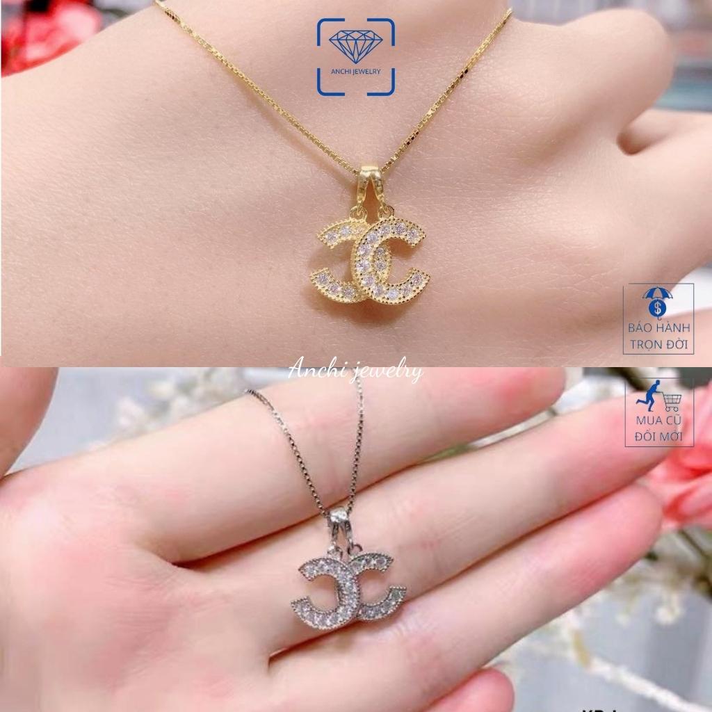 Dây chuyền nữ mặt X bạc 925 mạ vàng thời trang, anchi jewelry, quà tặng bạn gái