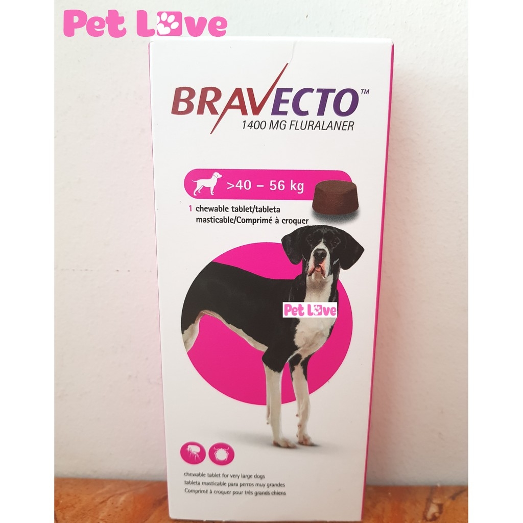 Bravecto diệt ghẻ, ve rận, bọ chét (chó 40 - 56kg)