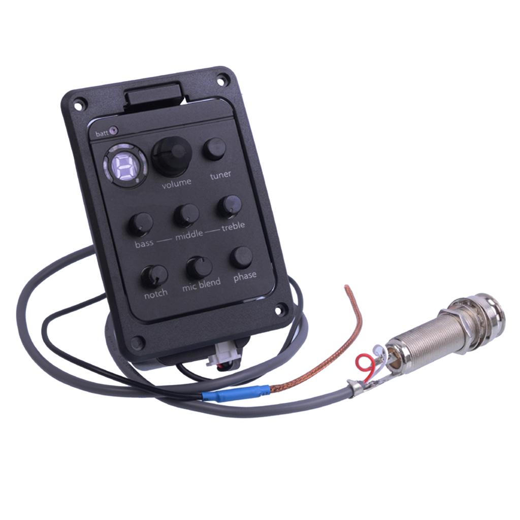 301 Đàn Guitar EQ 4 Dây Ngang Bằng Bán Tuner Piezo Mic Presys Pha Trộn