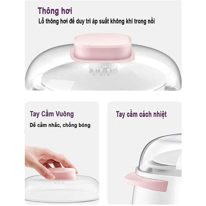 Nồi Nấu Chậm Cho Bé Ăn Dặm SEKA, Nồi Nấu Cháo Chậm, Chưng Yến Hấp Cách Thuỷ Cao Cấp