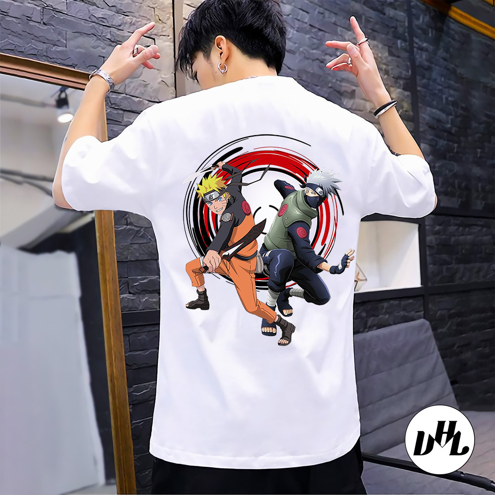 Áo thun trắng Anime, Manga Naruto và kakashi, Unisex Nam Nữ có Size áo từ 25-95kg