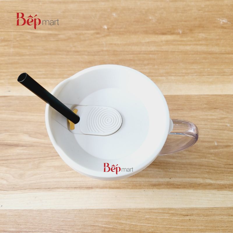 Ly nhựa 2 lớp LocknLock kèm ống hút Double Wall Cold Cup 360ml HAP525IVY - Hàng chính hãng