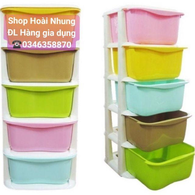 Tủ nhựa 5 ngăn sắc màu37*37*98cm