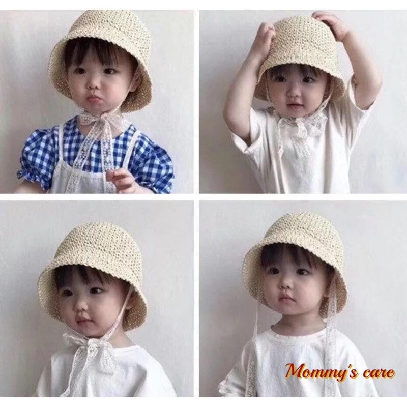 Mũ cói xuất nhật cho bé 6m - 5y hàng loại 1