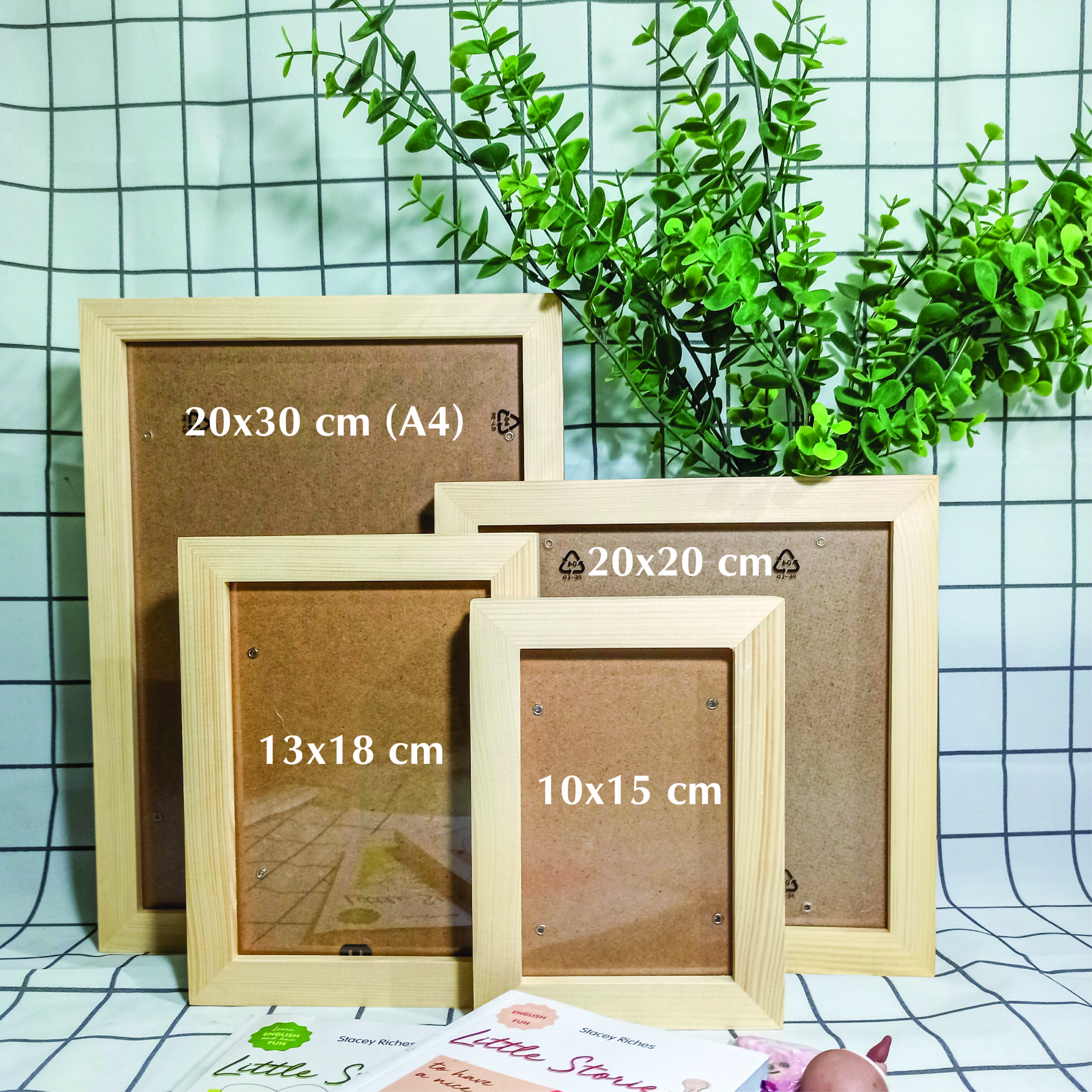 Khung ảnh để bàn, treo tường gỗ thông 10x15 13x18 20x20 20x30 a4 gỗ thông
