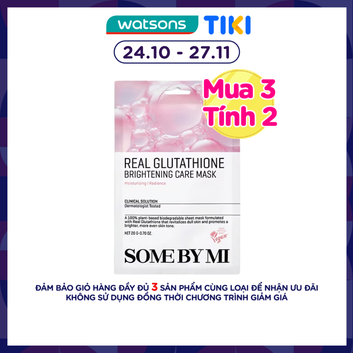 Mặt Nạ Giấy Some By Mi Real Cải Thiện Sắc Tố Da Glutathione Brightening Care Mask 20g
