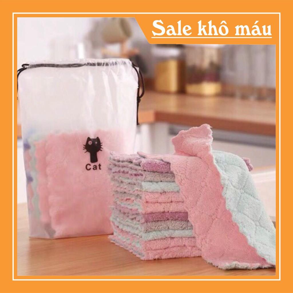 Set 10 Khăn lau 2 mặt đa năng mềm mịn xịn xò