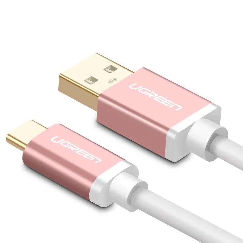 Ugreen UG30539US187TK 1.5M màu Hồng Cáp USB TypeC sang USB 3.0 cao cấp - HÀNG CHÍNH HÃNG