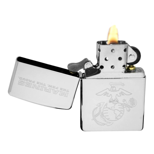 Bật Lửa Zippo 28478 Us Marines Polished Chrome