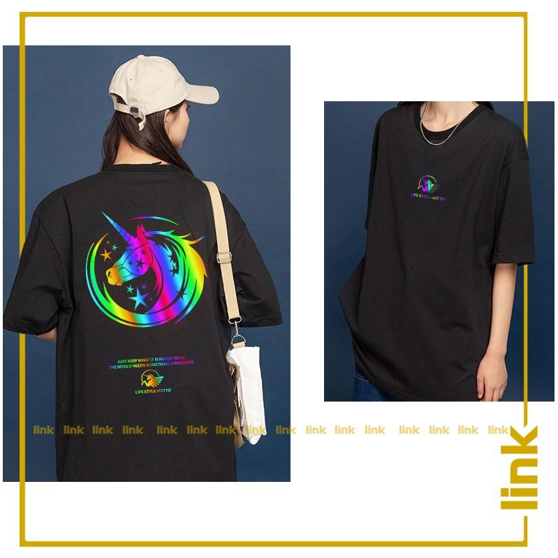Áo thun UNICORN phản quang 7 màu phong cách mới UNISEX