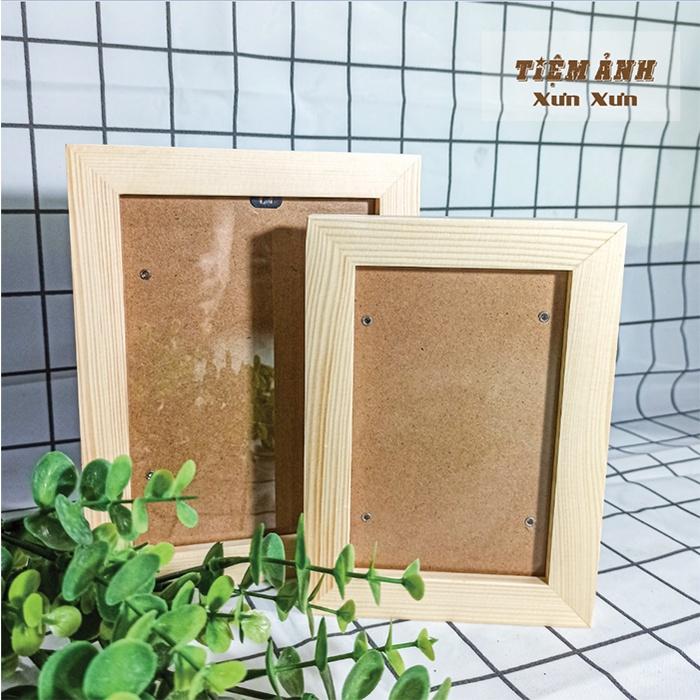 Khung ảnh để bàn, treo tường gỗ thông 13x18 cm gỗ thông nguyên khối