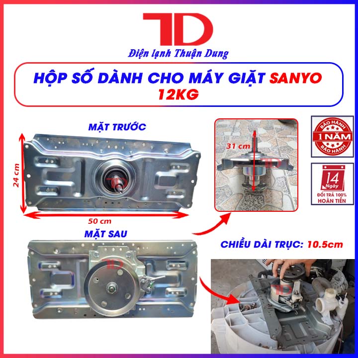 Hộp số máy giặt, bộ số dành cho máy giặt San yo cửa trên, lồng đứng, từ 11kg đến 13kg hàng chính hãng, Điện LạnhThuận Dung