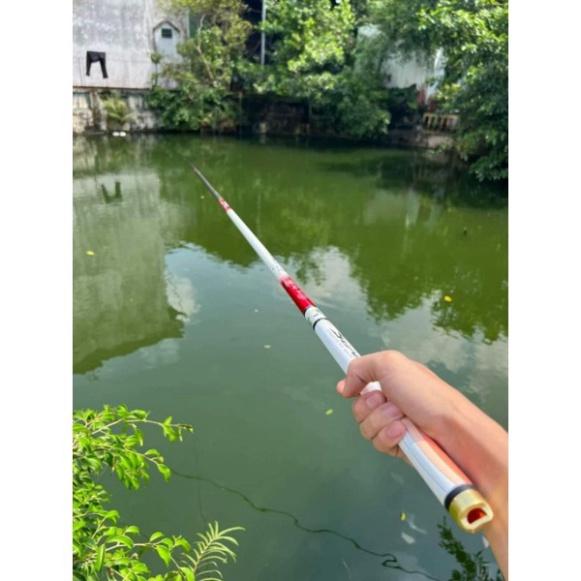 Cần câu tay hoa mực nước thế hệ 2 6h bản sưu tầm sắc đỏ tặng ngọn - đại hạ giá
