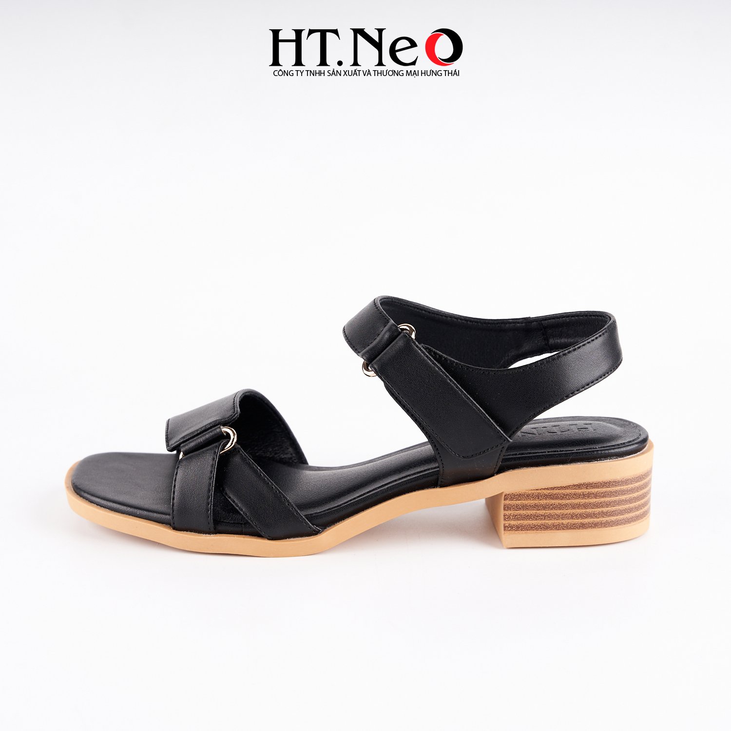 SANDAL nữ 3p quai hậu dán thiết kế đơn giản, chất liệu da gót trụ SDN176