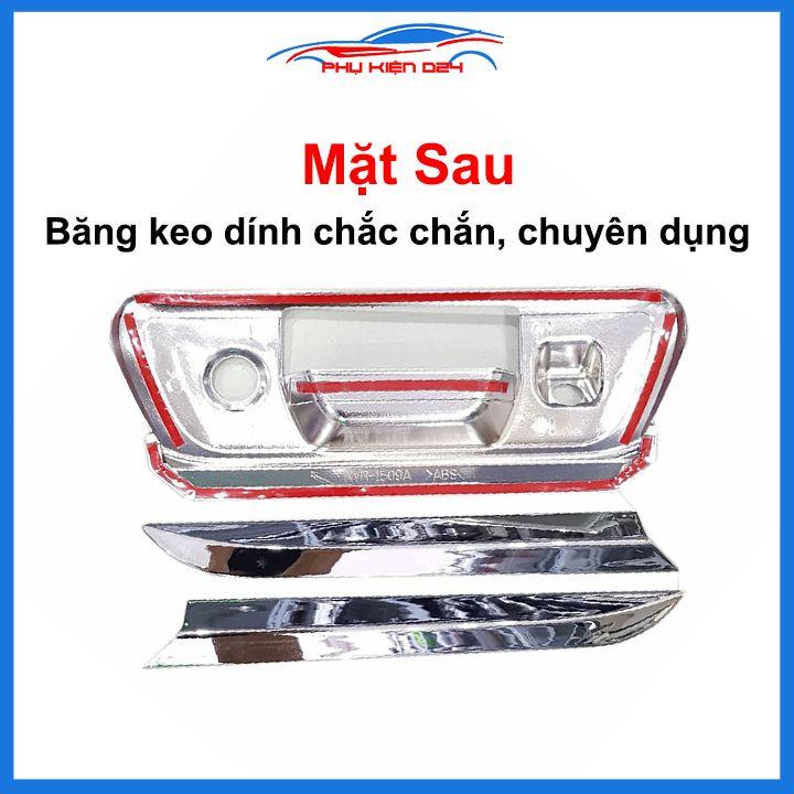 Ốp tay mở cốp Navara 2015-2016-2017-2018-2019-2020-2021 ha màu đen mạ crom trang trí xe chống va đập hiệu quả