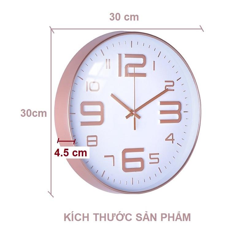 Đồng Hồ Treo Tường 30cm Kim Trôi Trang Trí Siêu Bền