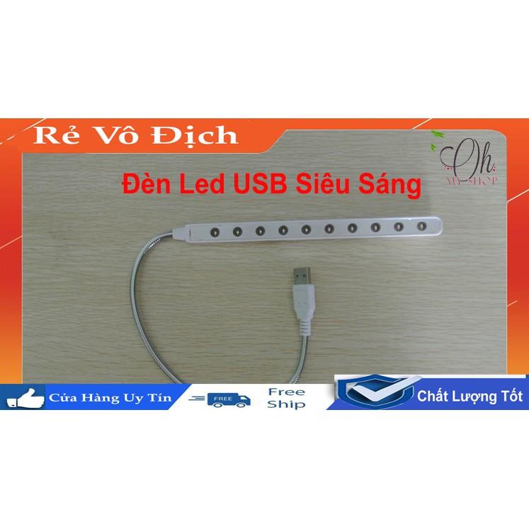 Đèn Led USB Siêu Sáng 10 Bóng - Sáng Trắng