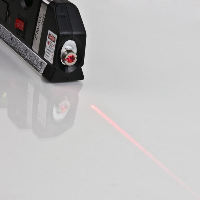 Thước Ni vô laser đa năng V1 bọt thủy, có thước dây dài 2,5m