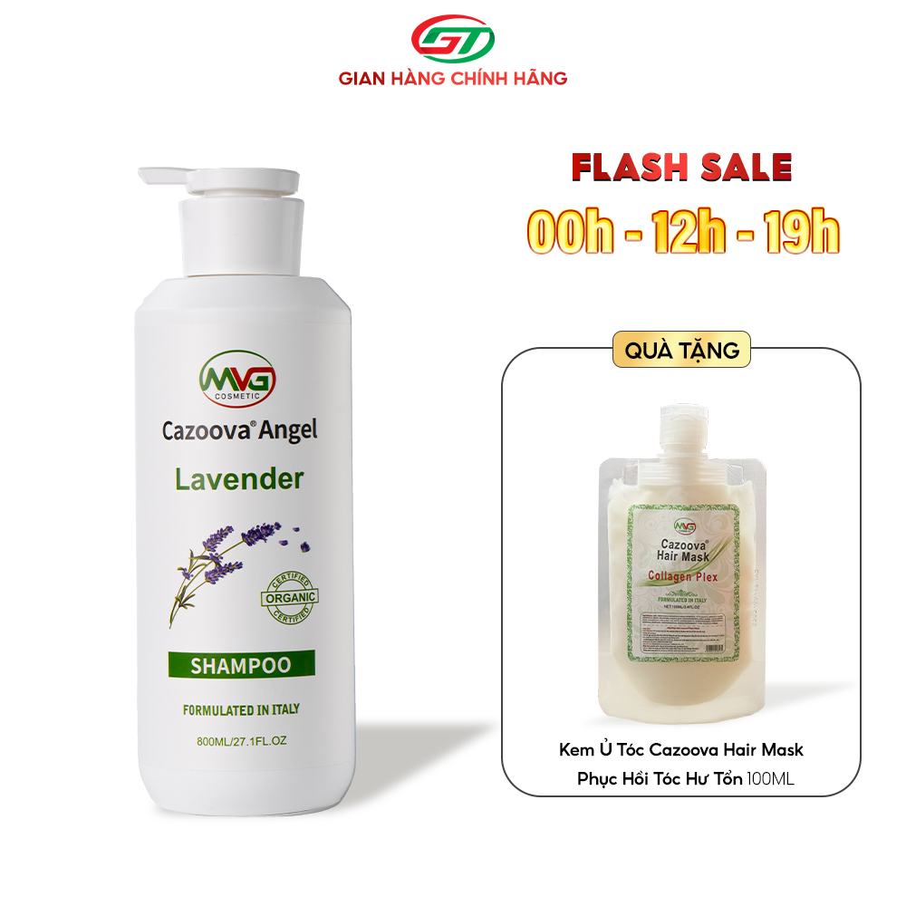 Dầu gội đầu Sạch Gàu, Phục Hồi Hư Tổn giảm thiểu tóc gãy rụng Cazoova Lavender 800ML