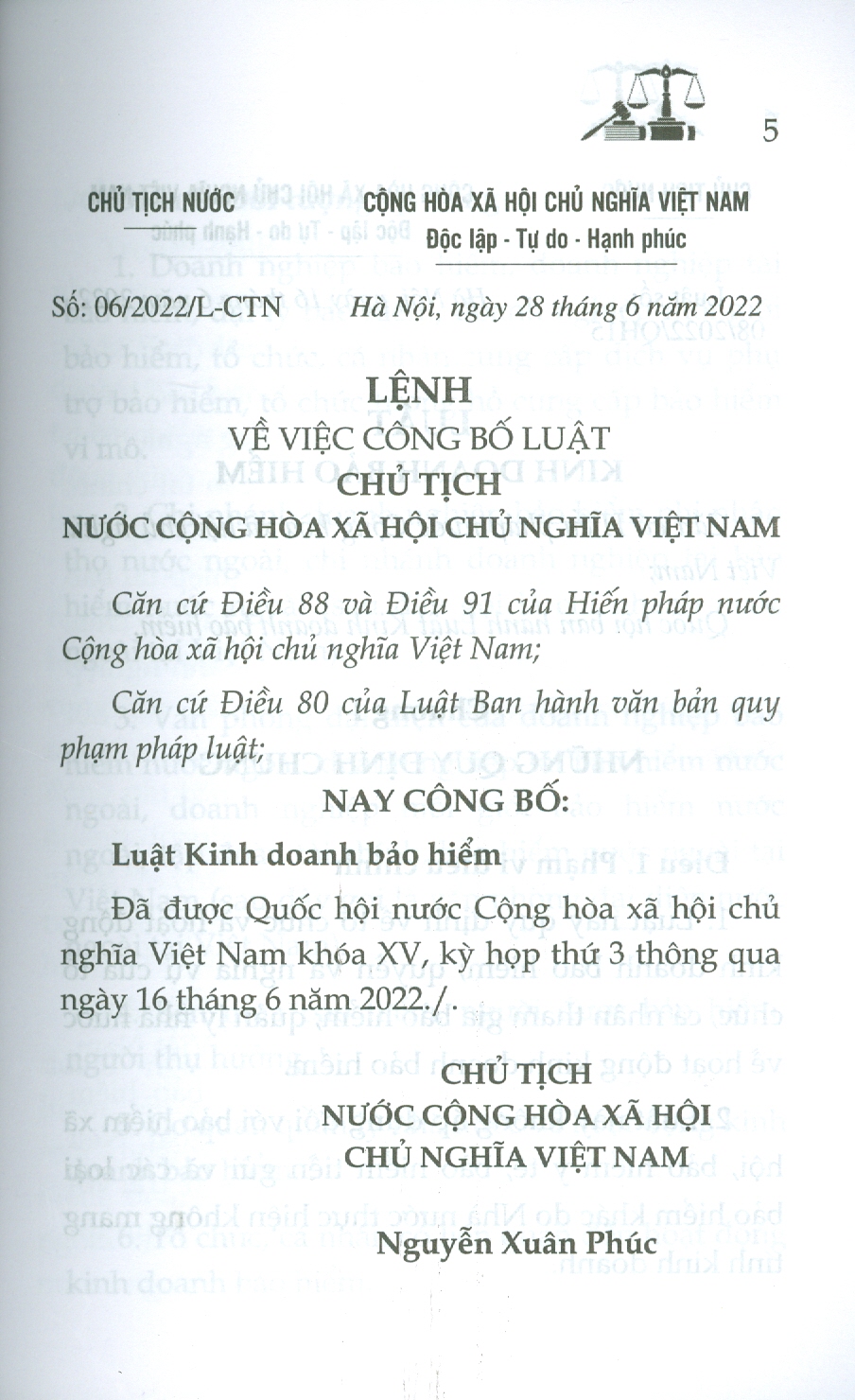 Luật Kinh Doanh Bảo Hiểm Năm 2022