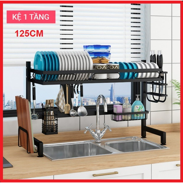 Dài 125cm kệ chén bát đa năng trên bồn rửa