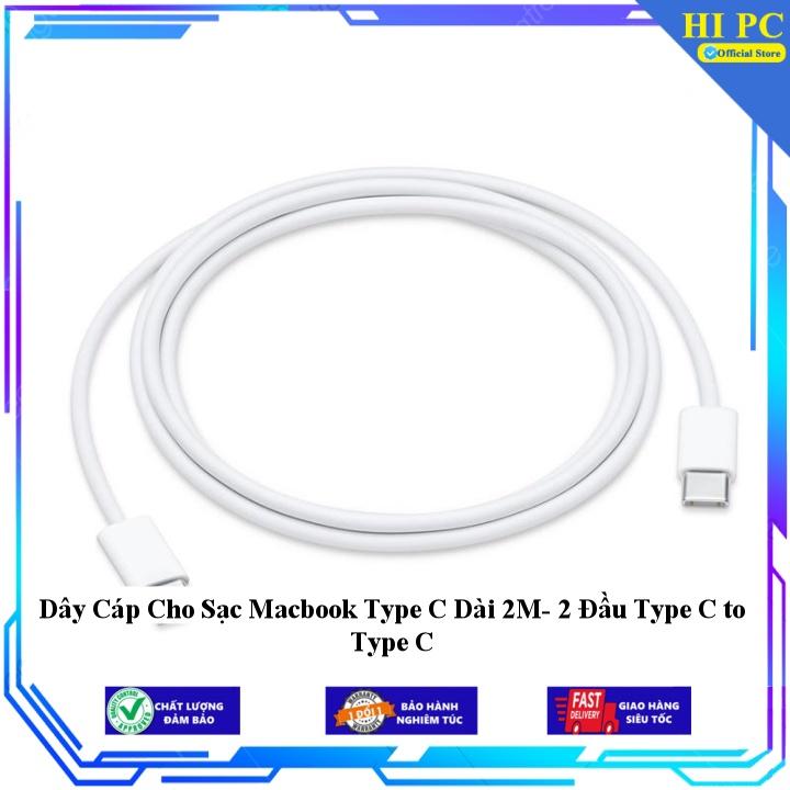 Dây Cáp Cho Sạc Macbook Type C Dài 2M- 2 Đầu Type C to Type C - Kèm Dây nguồn - Hàng Nhập Khẩu