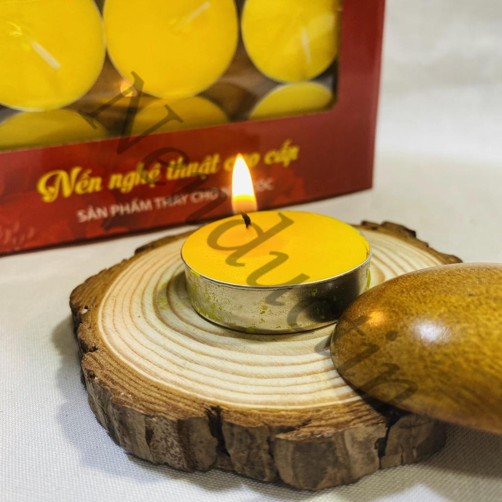 Nến bơ 50 viên Tealight cao cấp cháy không khói không mùi an toàn cho người sử dụng