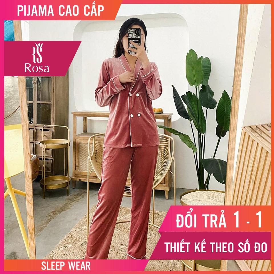 - Set Pijama Vest Nhung Màu Hồng Đỗ - Mã T100