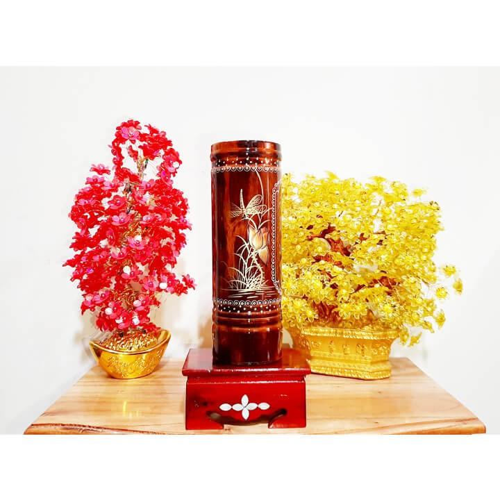 Ống nhang gỗ cao 28cm mẫu 2