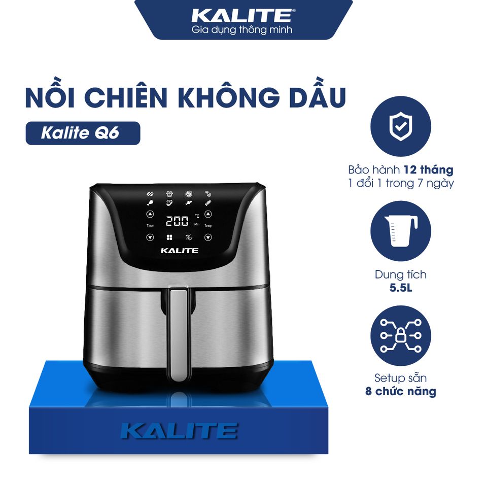 NỒI CHIÊN KHÔNG DẦU KALITE Q6 - HÀNG CHÍNH HÃNG