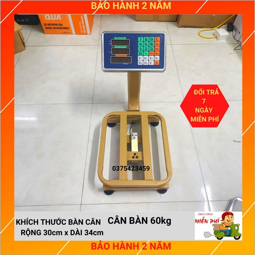 Cân điện tử cân bàn 60kg - được làm bằng sơn tĩnh điện cao cấp màu vàng