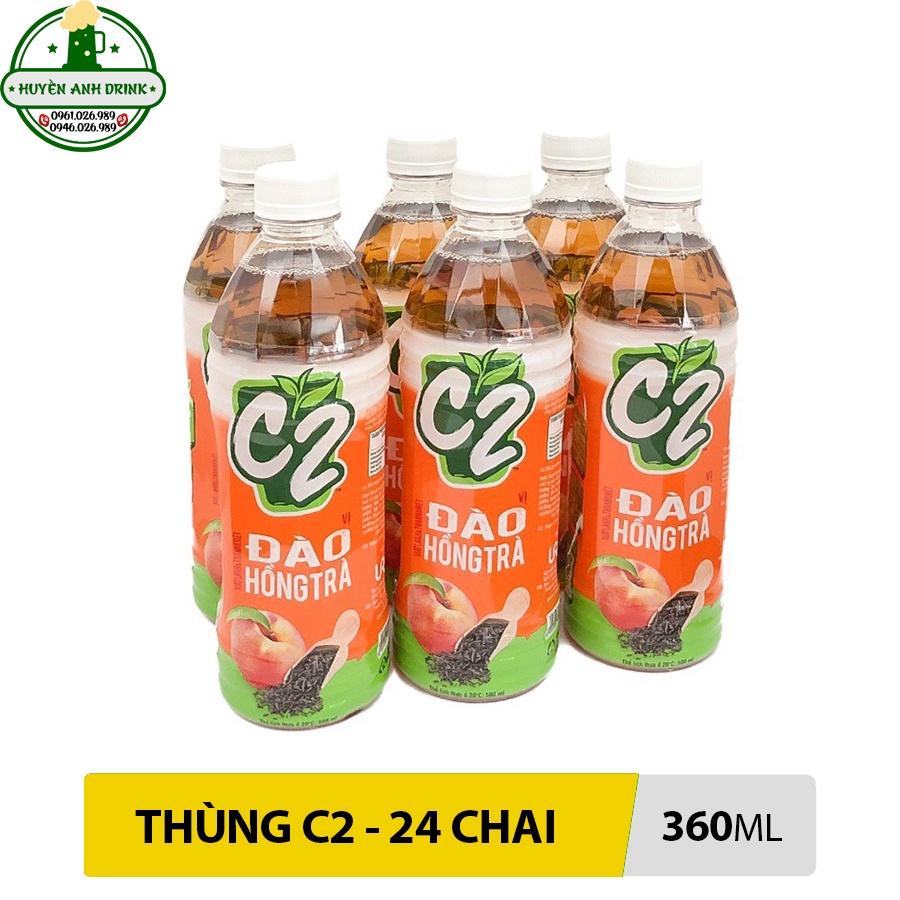 Thùng Trà Xanh C2 500ml - Thùng 24 Chai - Hương Đào và Vải