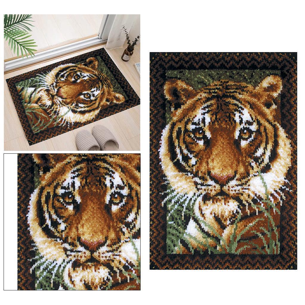Large Latch Hook Rug Kit for Adult Kids Animal Cushion Making
