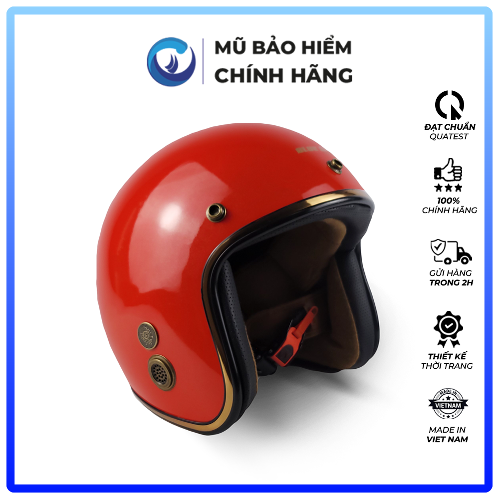 [TẶNG MỎ] Mũ Bảo Hiểm 3/4 đầu Blue Sea A101 - Đủ Màu Sơn - Lót tháo rời - Freesize - Hàng chính hãng