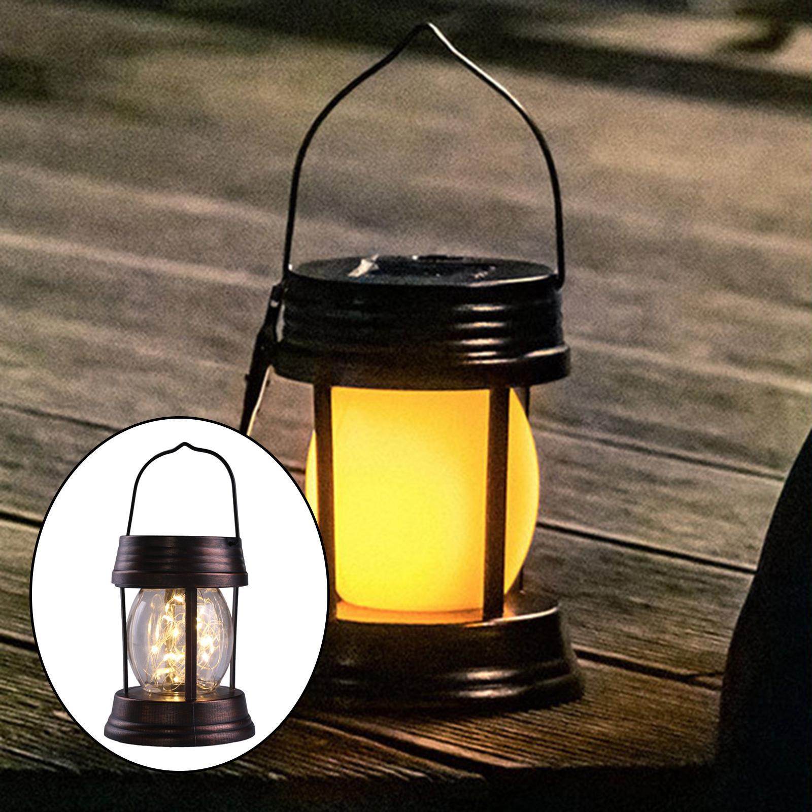 Solar Lantern Lamp IP64 Waterproof Portable Light for Yard Pathway