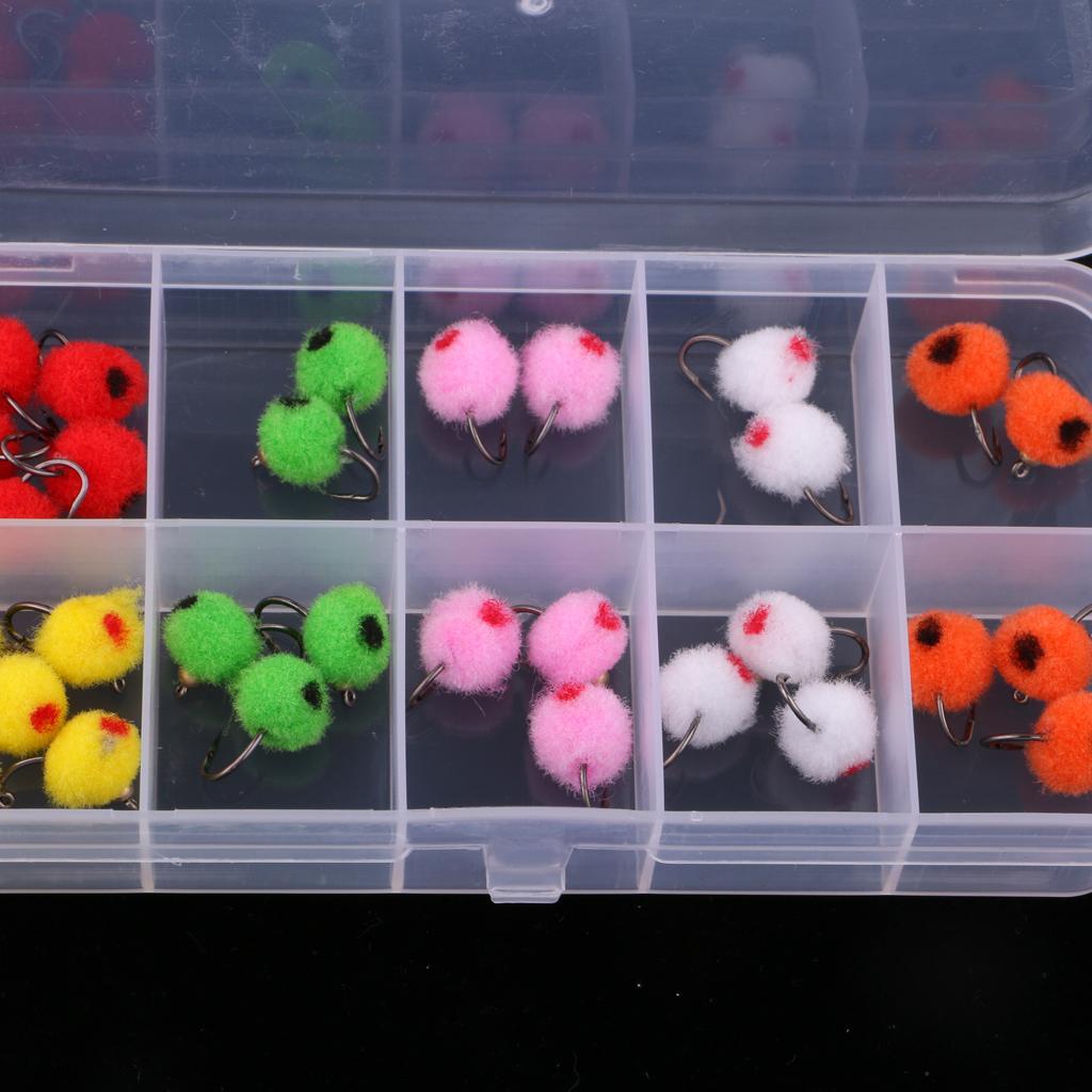36pcs Salmon Egg Flies, Fly Fishing Flies for Steelhead/Trout/Salmon