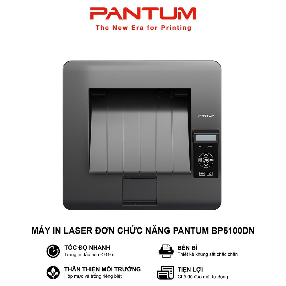 Máy in Laser đơn chức năng PANTUM BP5100DN, in qua mạng LAN, đen trắng, tốc độ cao, khổ giấy A4, tự động đảo mặt (Hàng chính hãng)