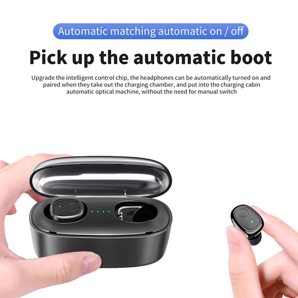 Bluetooth 5.0 Wireless Earbuds w/ Charging Case IP54 Waterproof TWS Stereo Headphones in Ear w/ Mic Headset Premium Sound w/ Deep Bass for Sport