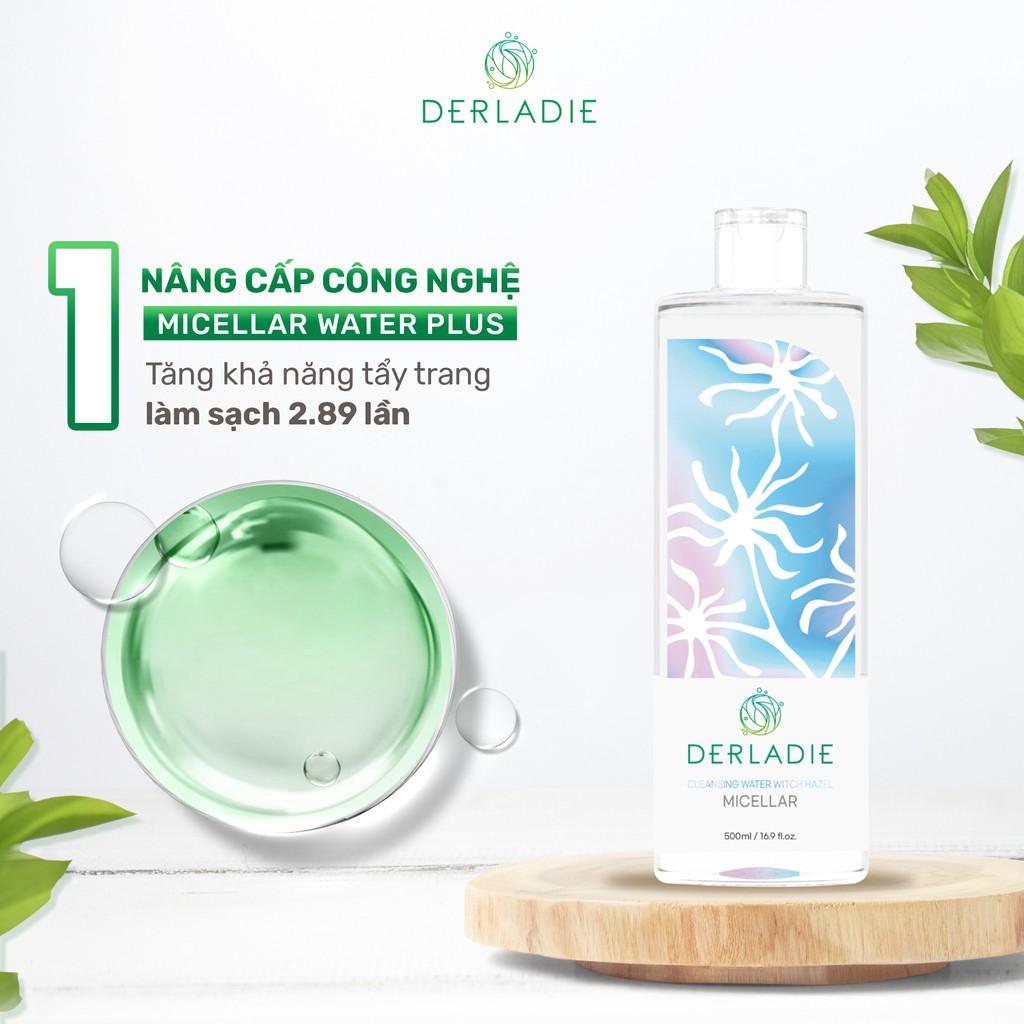 Nước Tẩy Trang Derladie Cleansing Water Witch Hazel Làm Sạch, Ngừa Mụn Trên Da 500ml