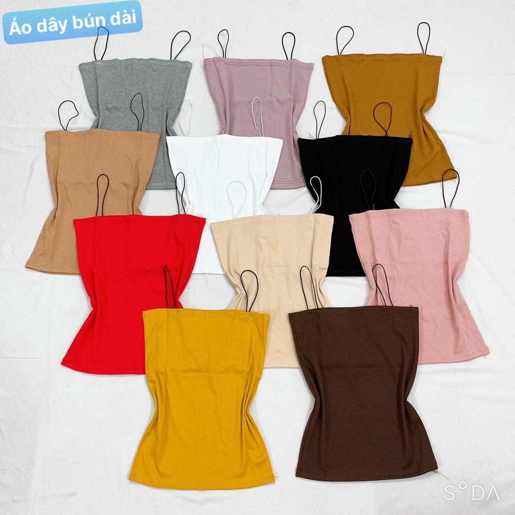 Áo 2 dây nữ THE MEI 1992 cao cấp - Áo hai dây croptop sợi bún có đệm ngực loại dài hàng Quảng Châu cao cấp