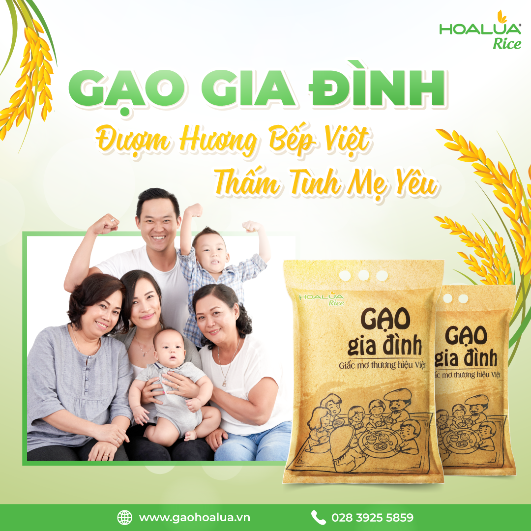 Gạo Gia Đình - Túi 5kg - Dẻo Vừa, Tơi Cơm, Thơm Nhẹ