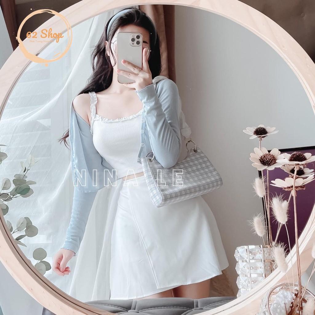 Set Váy 3 Món Kèm Áo CARDIGAN - Chất vải len tăm co dãn 4 chiều, vải không quá dày cũng không mỏng