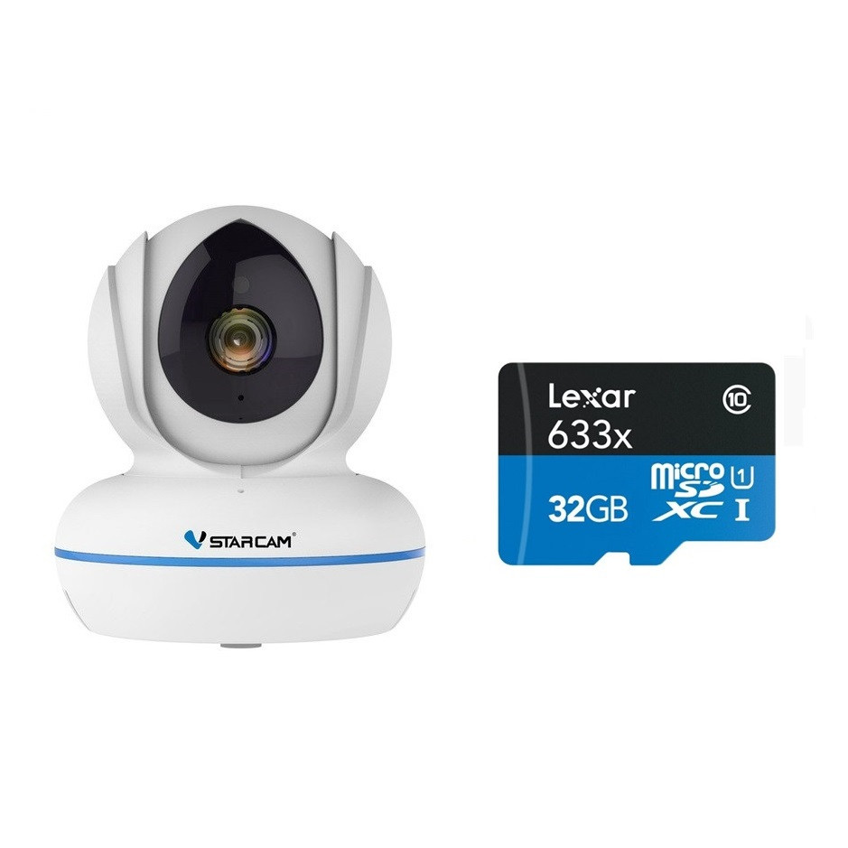 Combo Camera ip wifi không dây C22Q 2K 4MB H.265 Vstarcam , Kèm thẻ nhớ 32GB A1 Lexar - Hàng chính hãng