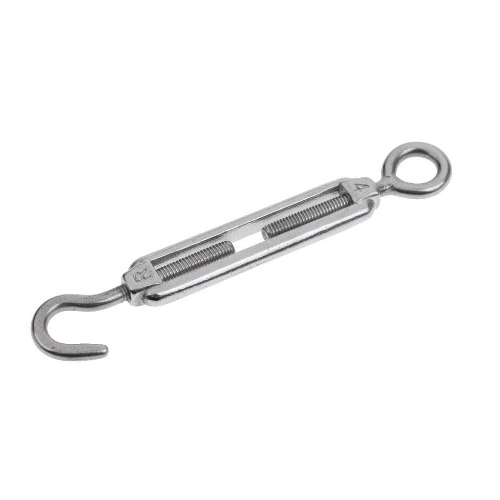 2 Pcs Stainless Steel 304 Eye & Hook Turnbuckle Wire Rope Tension M4