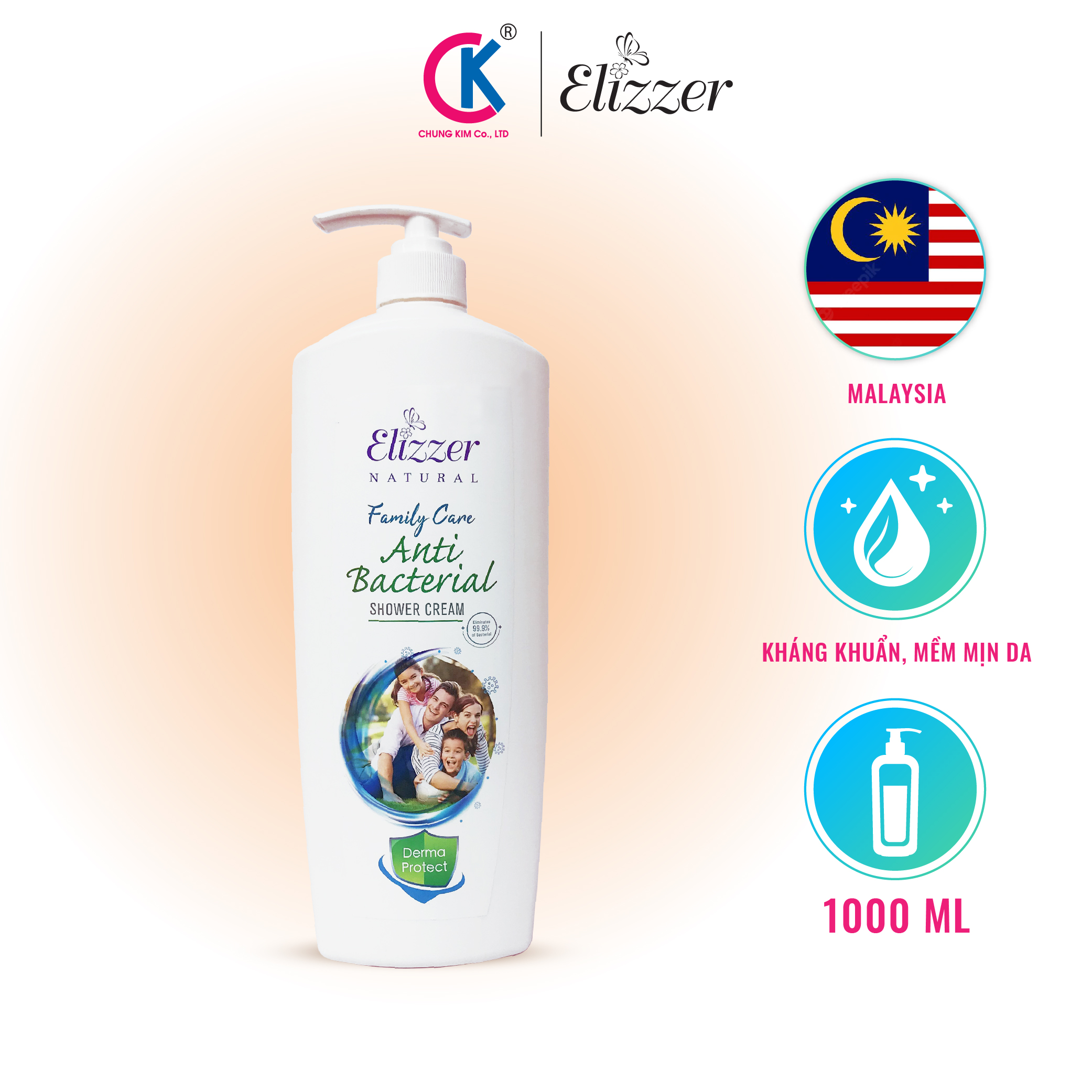 Sữa Tắm Kháng Khuẩn Elizzer Family Care Anti Bacterial 1L