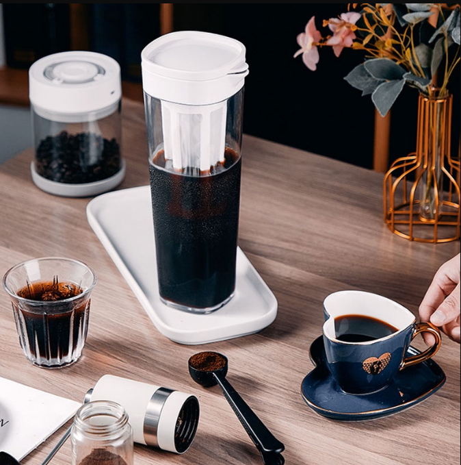 Bình pha ủ cafe COLD BREW, Phin pha cà phê, Bình pha trà - Ủ lạnh, Chất liệu nhựa nguyên sinh ABS bền bỉ 1100ml