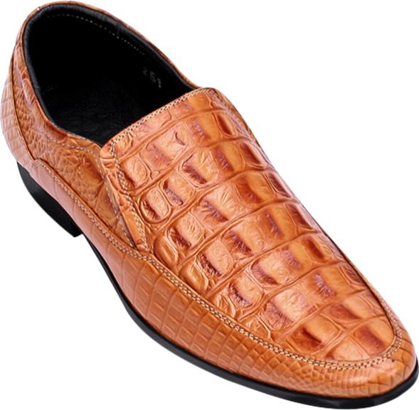 Giày Tây Nam Vân Cá Sấu Huy Hoàng HT7130 - Vàng (Size