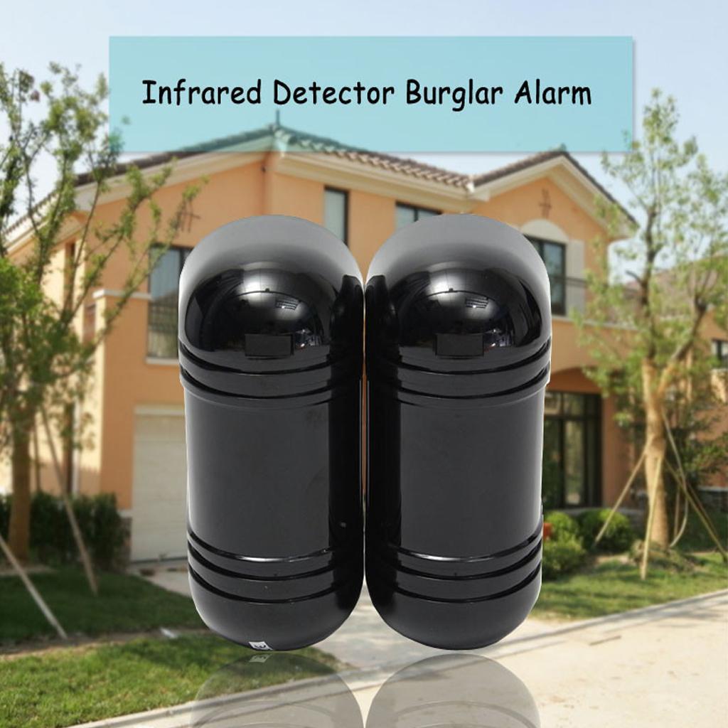 New Dual Alarm Beam Sensor Infrared Detector Sensor Waterproof Alarm Black