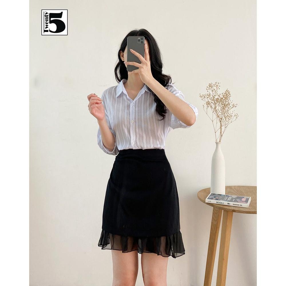 Chân váy công sở đuôi cá ren nhún eo Twentyfive T347