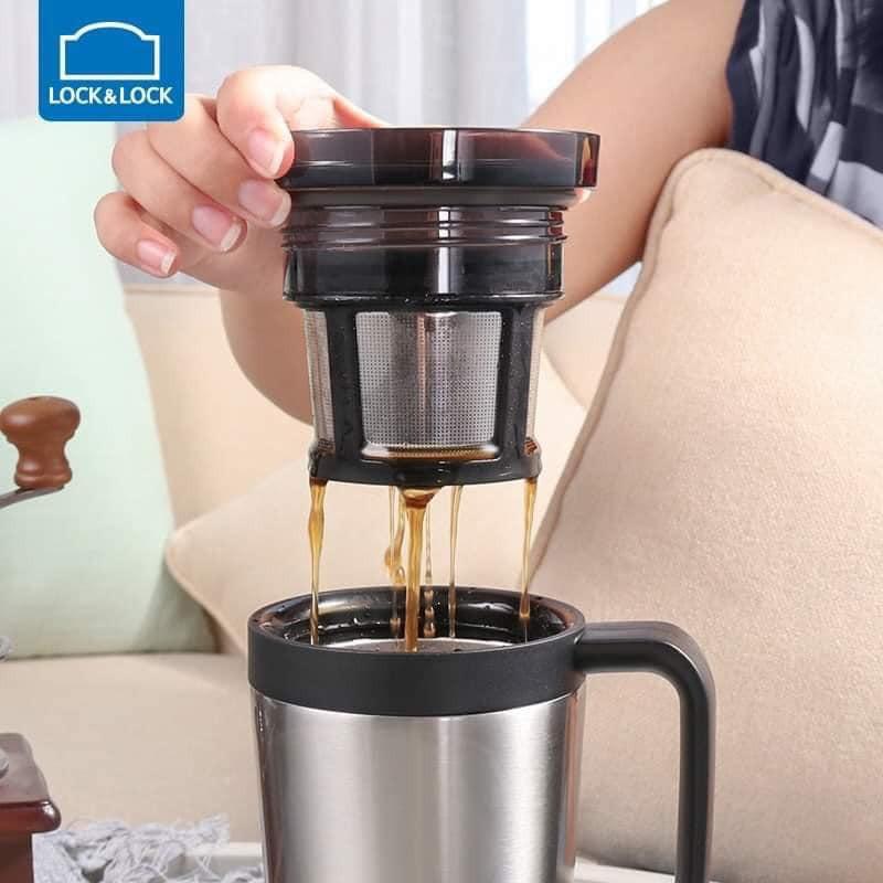 Ly Giữ Nhiệt Lock&amp;Lock Coffee Filter Mug LHC4197 580ml Bằng Inox - Hàng Chính Hãng, Có Lưới Lọc Trà, Coffee